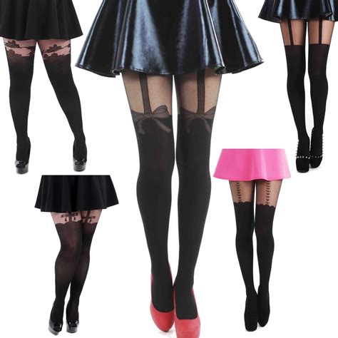 mock suspender tights plus size